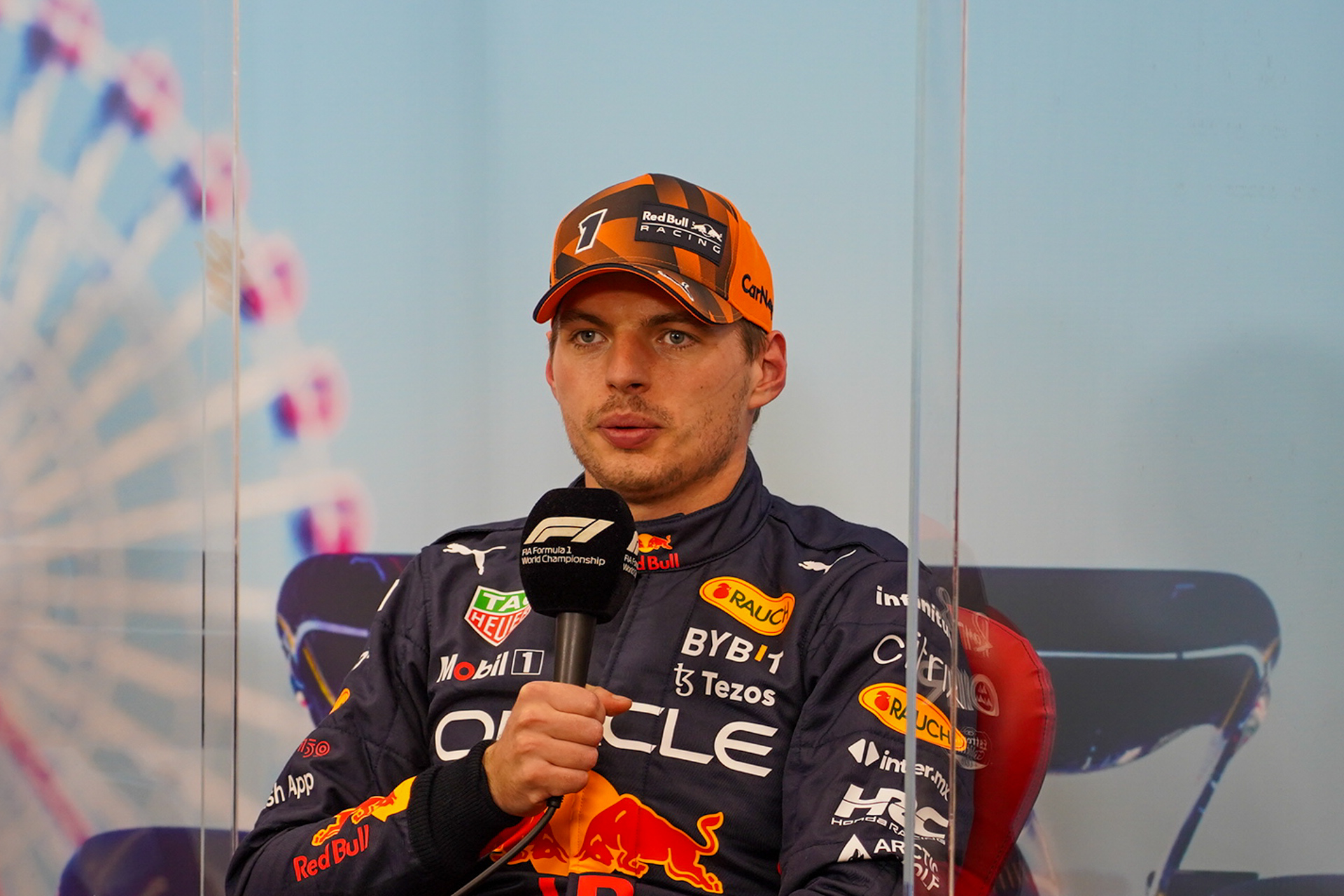 予選後会見でのマックス・フェルスタッペン選手