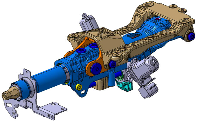 軽量・コンパクト 電動チルト・テレスコ付きステアリングコラム