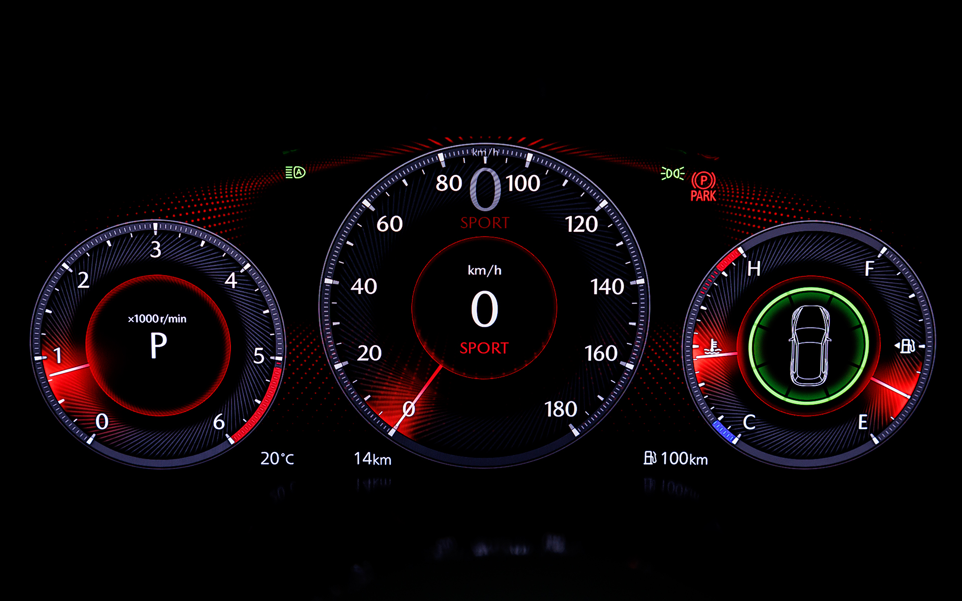 針の周囲を光らせるなどグラフィックスならではの表現を採用。文字と重なった際の見やすさも向上している