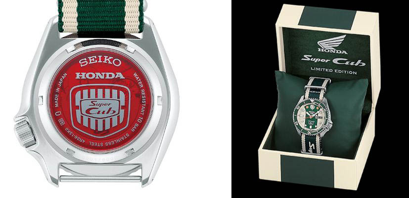 裏ぶたにはスーパーカブのエンブレムとシリアルが記される。ボックスもスペシャル仕様