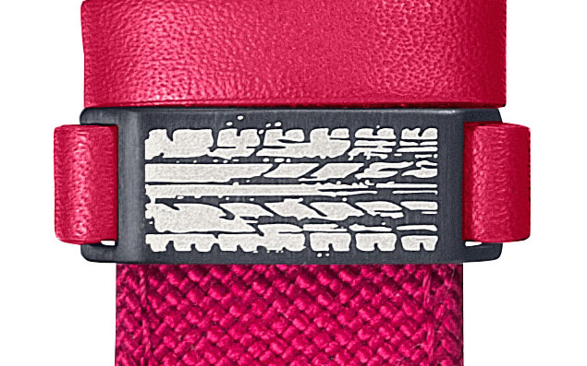 タイヤ痕がレーザー彫刻された遊環