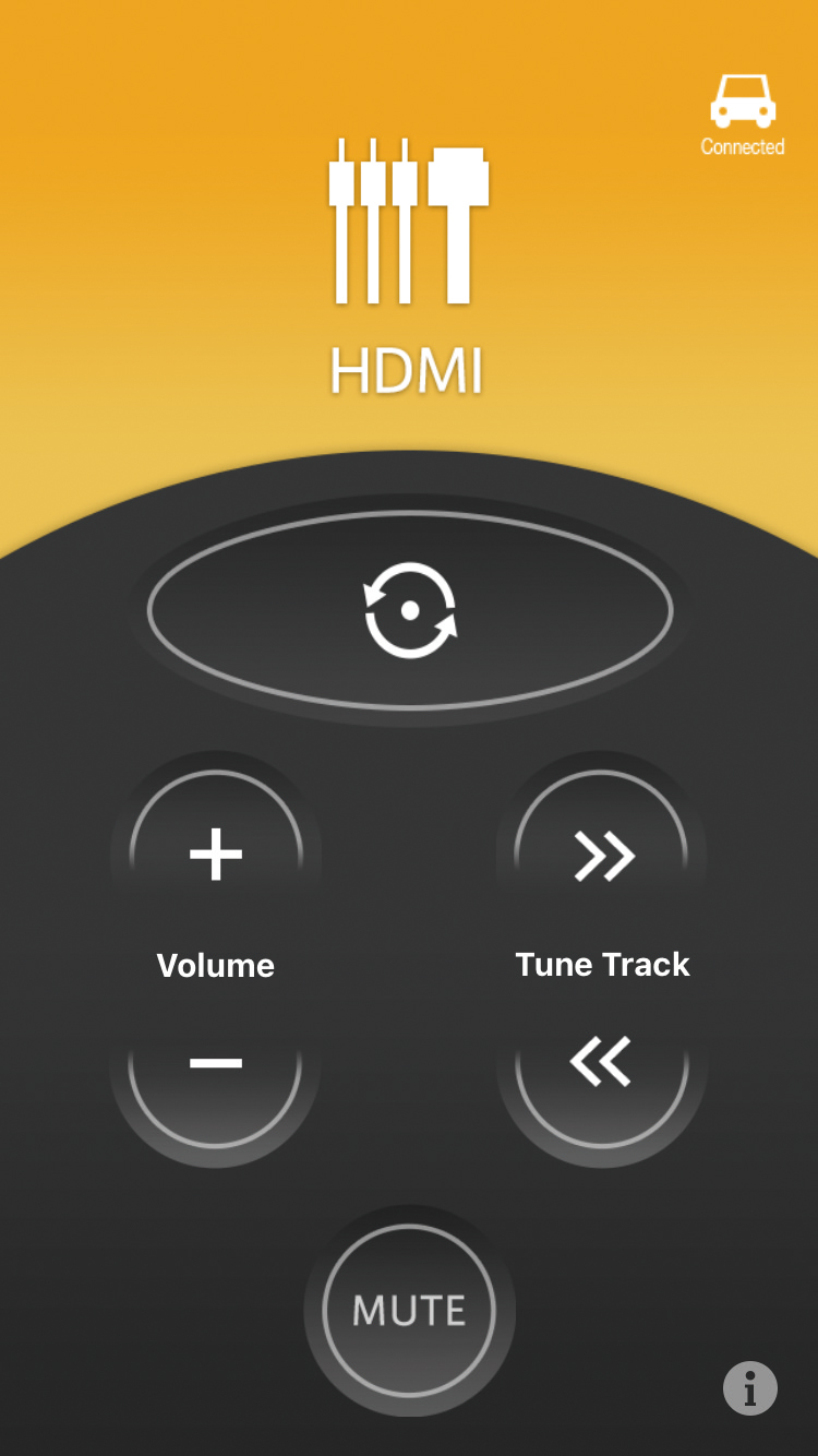 スマホ用アプリ「CarAV remote S」をインストールすれば、レコーダーリンクをはじめ、FM、テレビ、DVD、HDMI、Bluetoothオーディオなど、スマホをリモコンとして操作が可能になる
