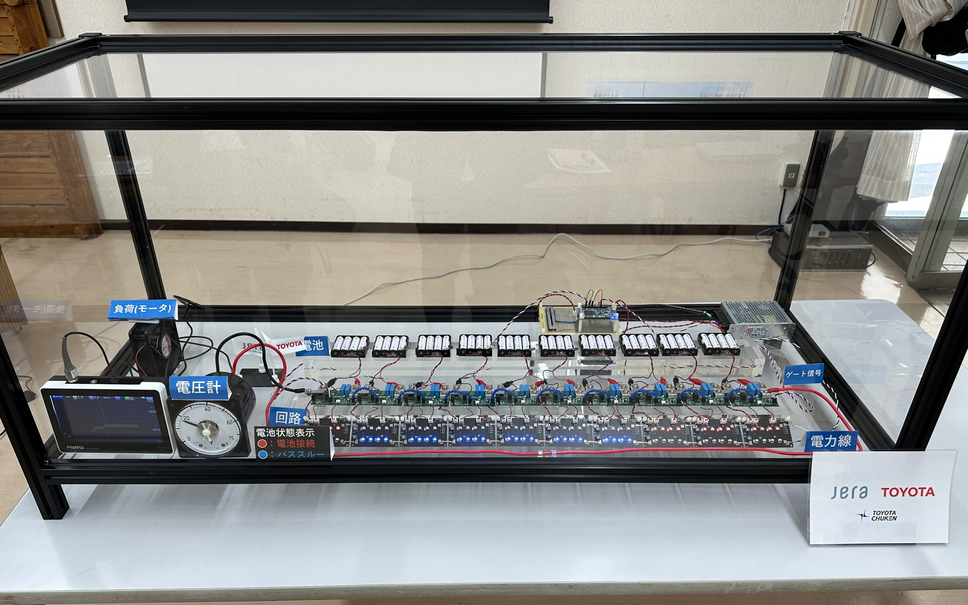 スイープ蓄電システムの動作原理を説明するデモ機