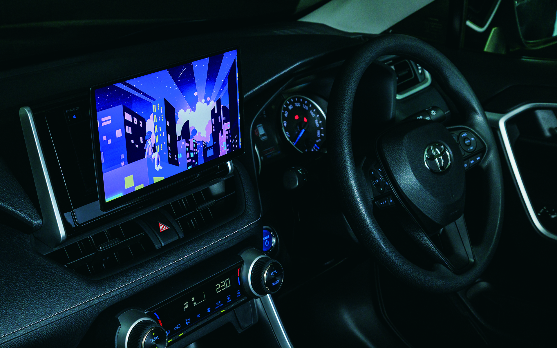 レコーダーリンク機能による映像再生中。有機ELディスプレイだから美しさも際立つ