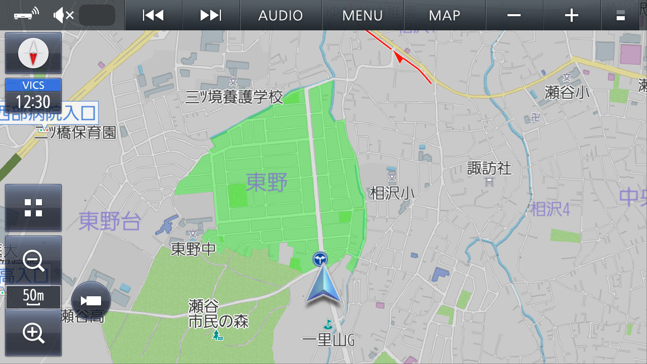 ゾーン30は明るい黄緑色で表示されるため、画面上でも分かりやすい