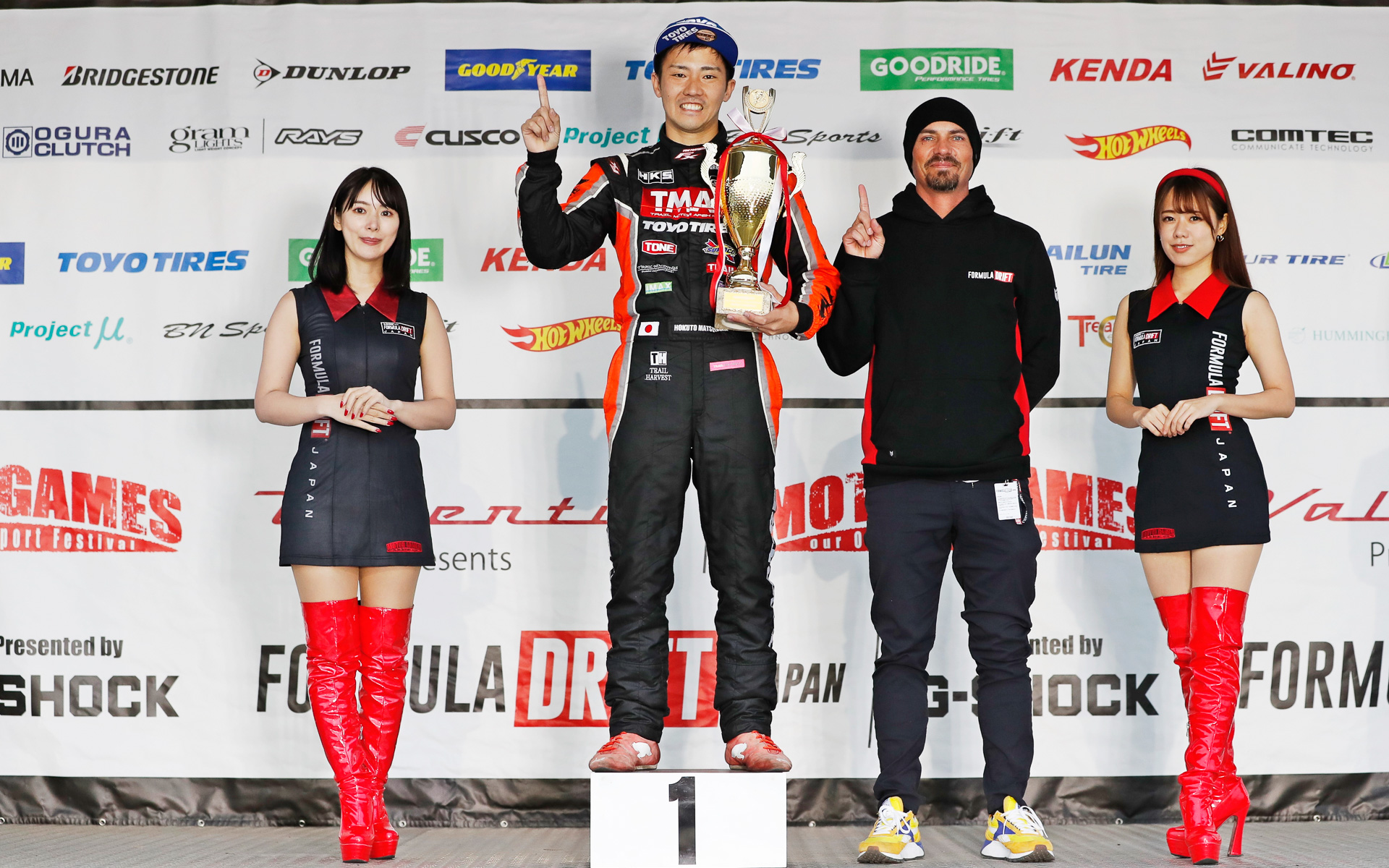 松山選手の表彰式の様子