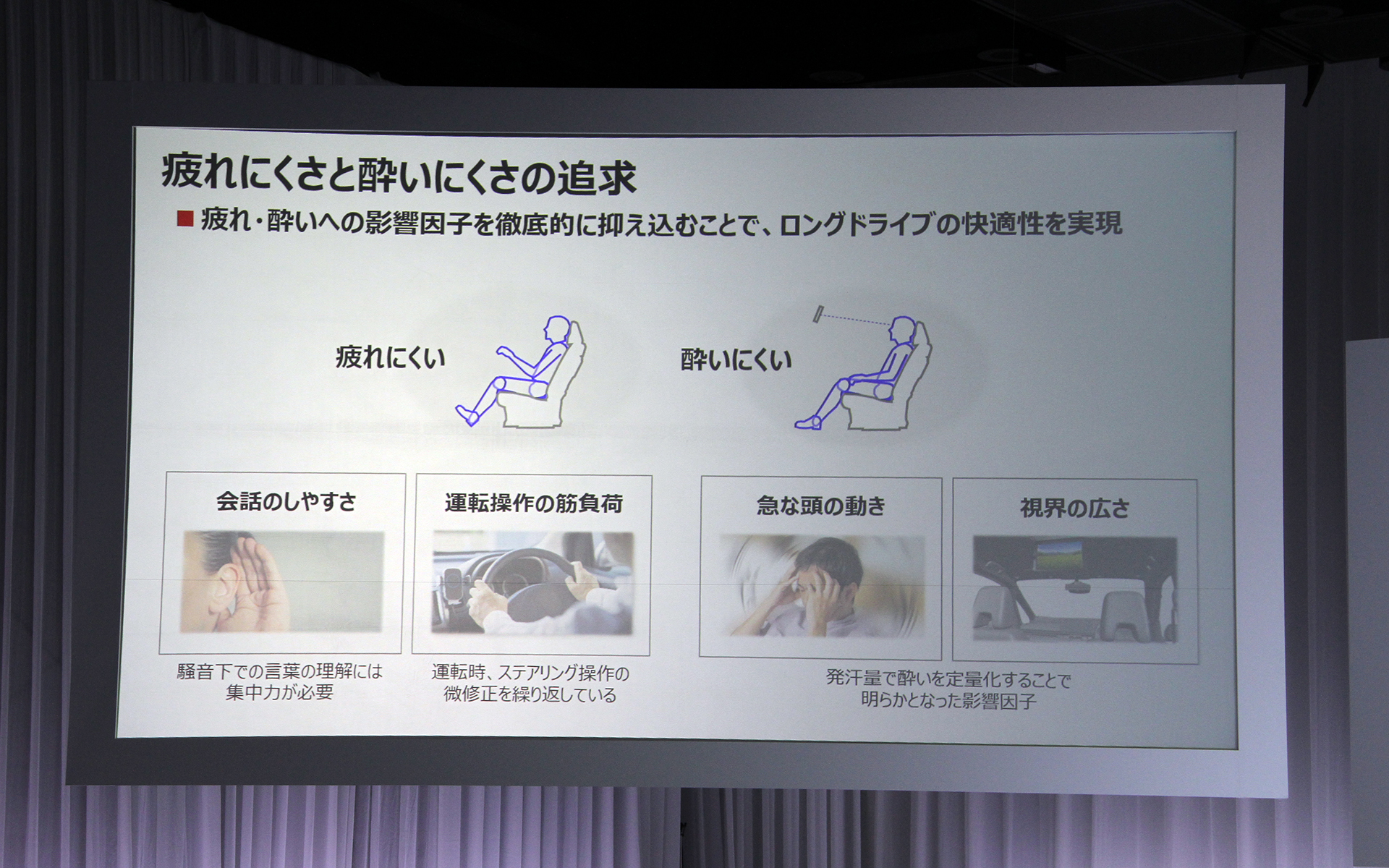 疲れにくさと酔いにくさを追求