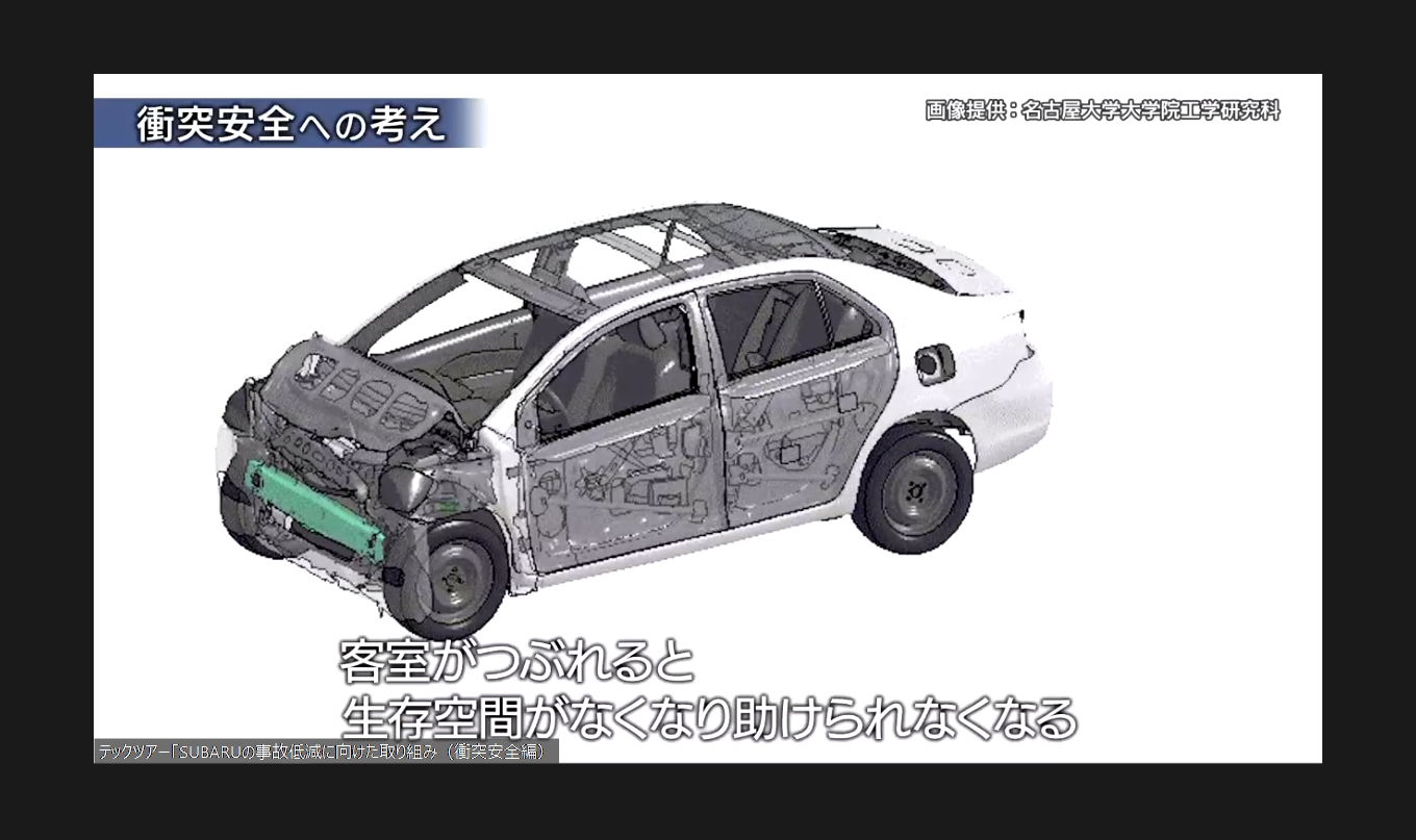 イベントの司会も務めたフリーアナウンサーの森本智子さんとNASVA 評価委員も務める名古屋大学 大学院 水野幸治教授のインタビュー動画も紹介。クルマの衝突安全性能についての基本的な考え方や現状、今後などについて語られた