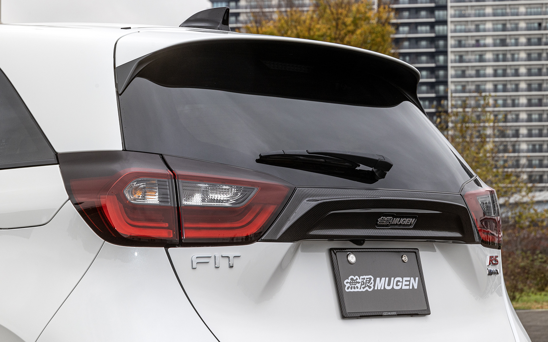 テールゲートガーニッシュはドライカーボンを使用したカーボンテールゲートガーニッシュが付く。クリア塗装済で価格は8万5800円