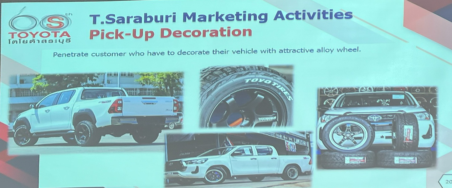 トヨタサラブリとして取り組んでいるアルミホイールによるドレスアップ