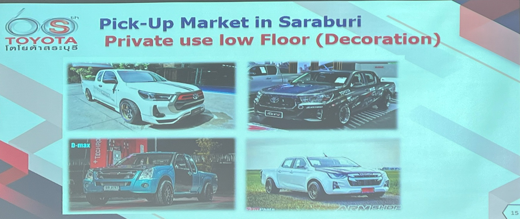 ピックアップをローフロアにしたカスタマイズ車。シャコタン文化？