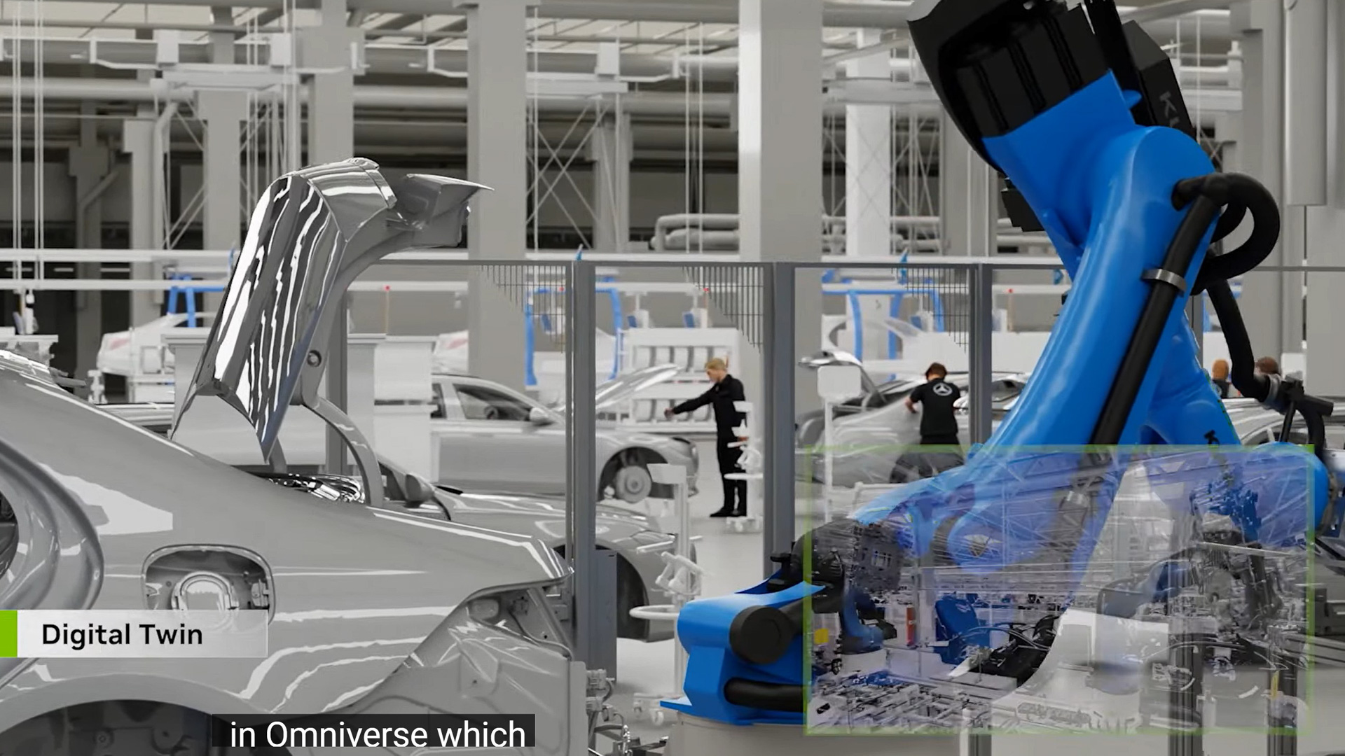 デジタルツインであれば生産ロボットの配置などを容易にシミュレーションできる