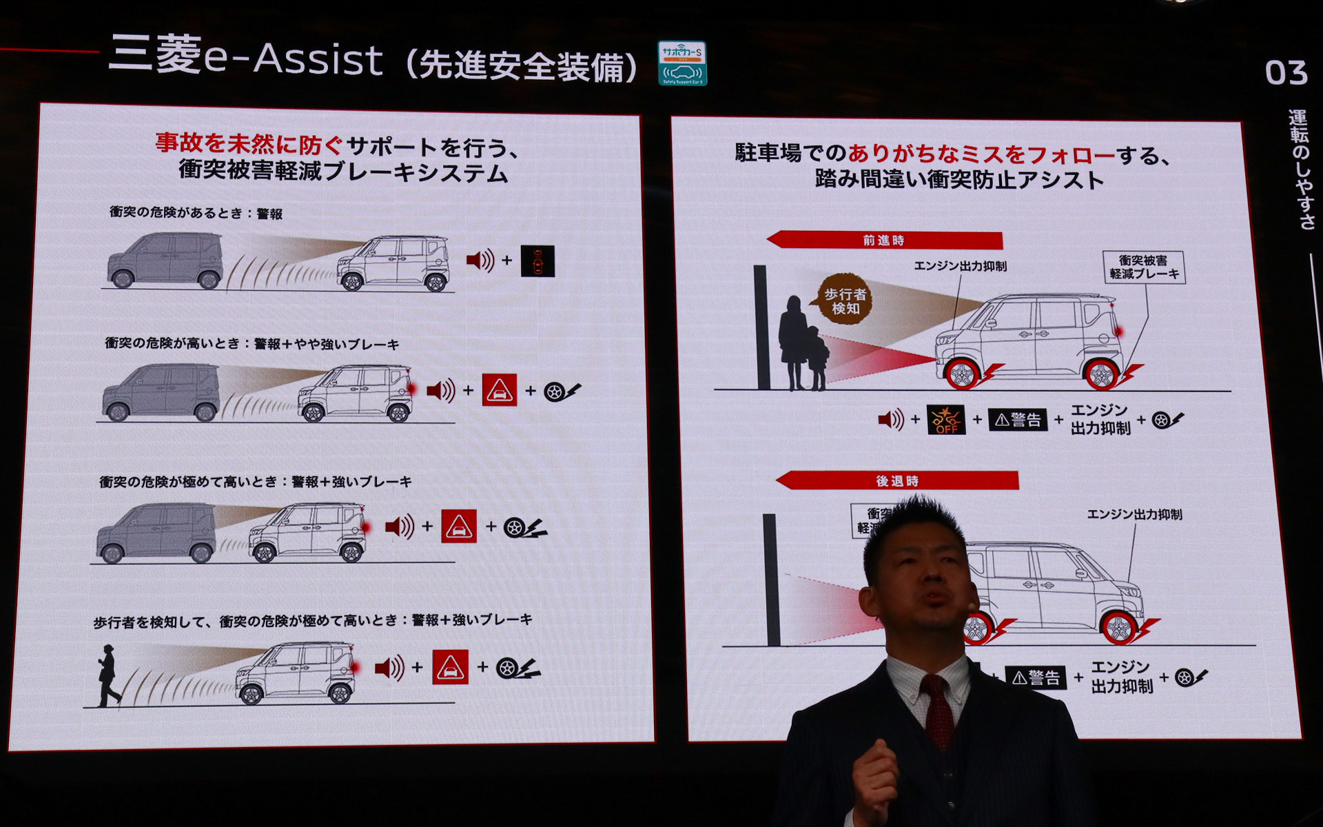 先進安全装備「三菱e-Assist」を装備