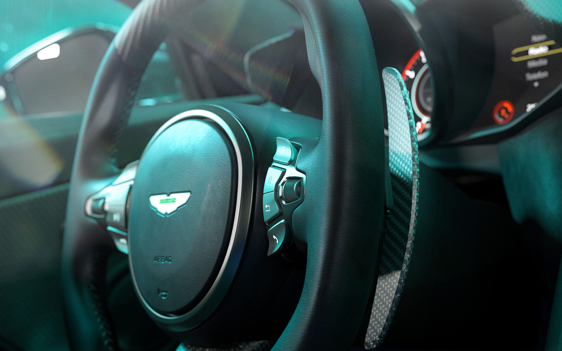 DBS 770 アルティメイトのインテリア。限定モデルであることを示すシリアルナンバーが刻印された専用シルプレートも装着