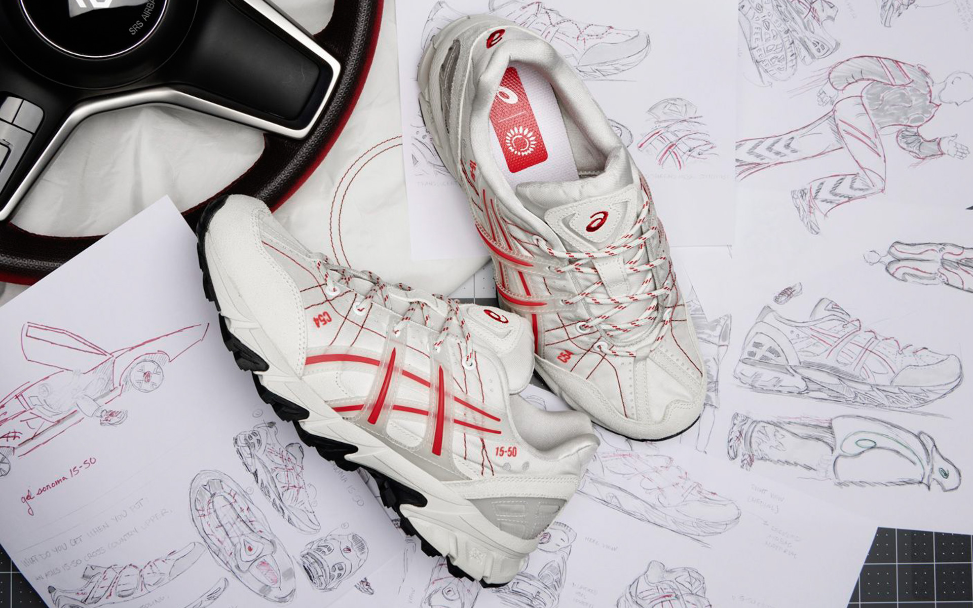 エアバッグの生地を再利用したシューズ「GEL-SONOMA 15-50」