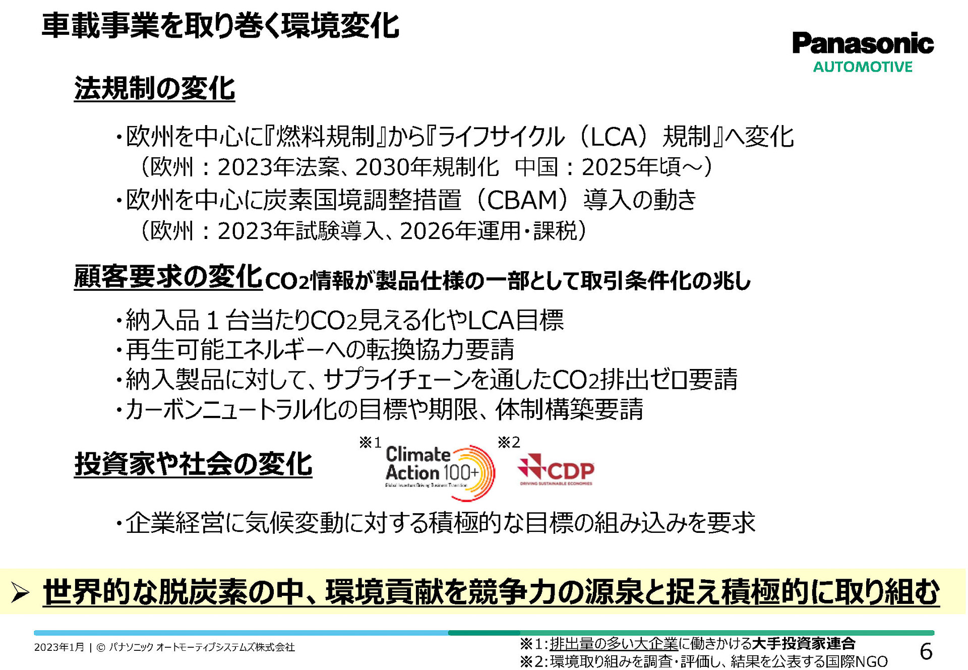 車載事業を取り巻く環境変化