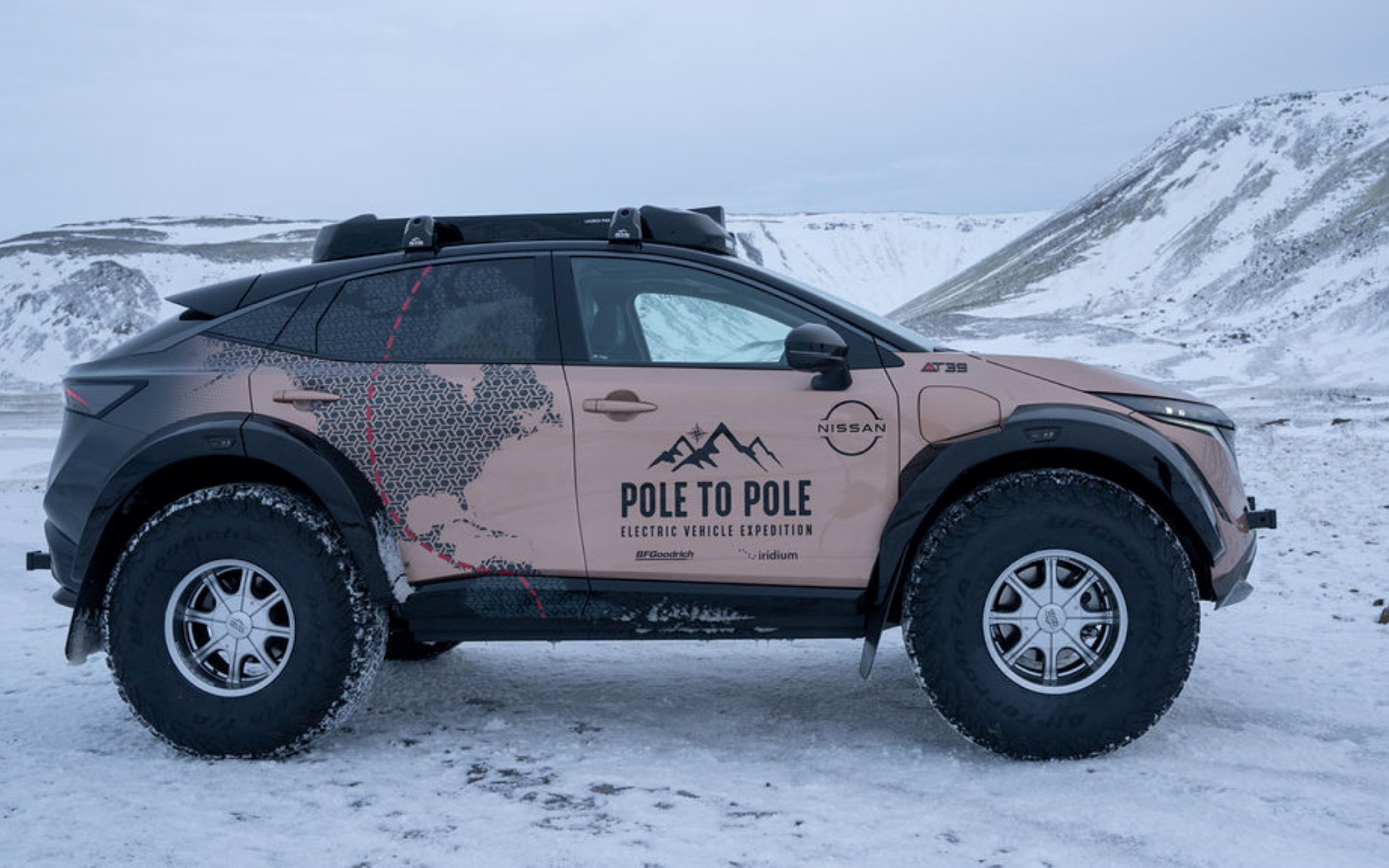 北極から南極まで（Pole to Pole）約2万7000kmの冒険に向かうEV「アリア」