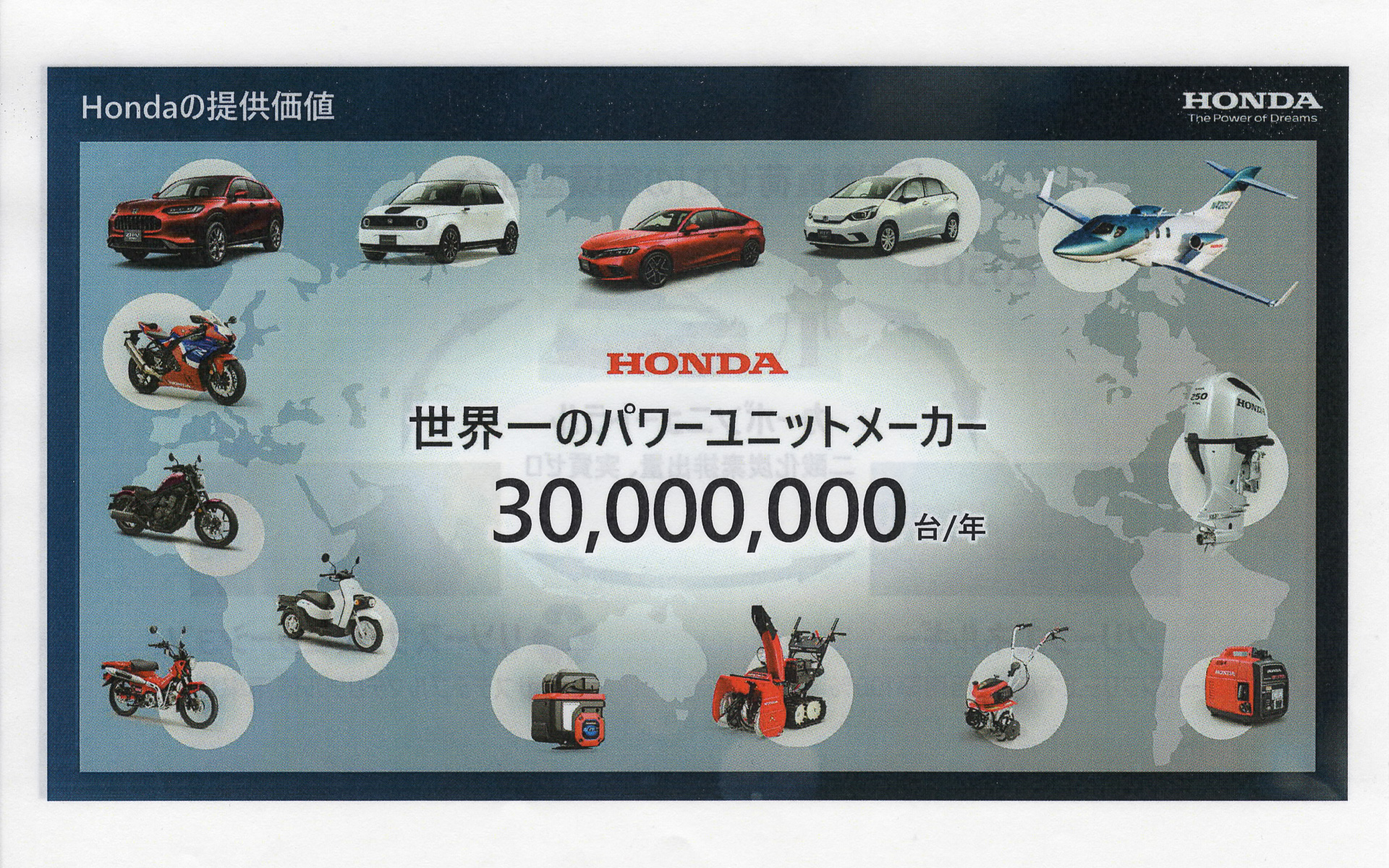 ホンダは年間3000万台のパワーユニットを世に送り出している