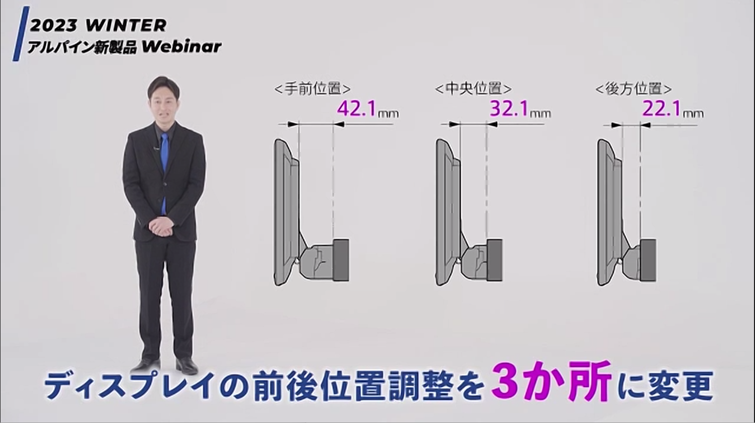 ディスプレイの前後位置調整