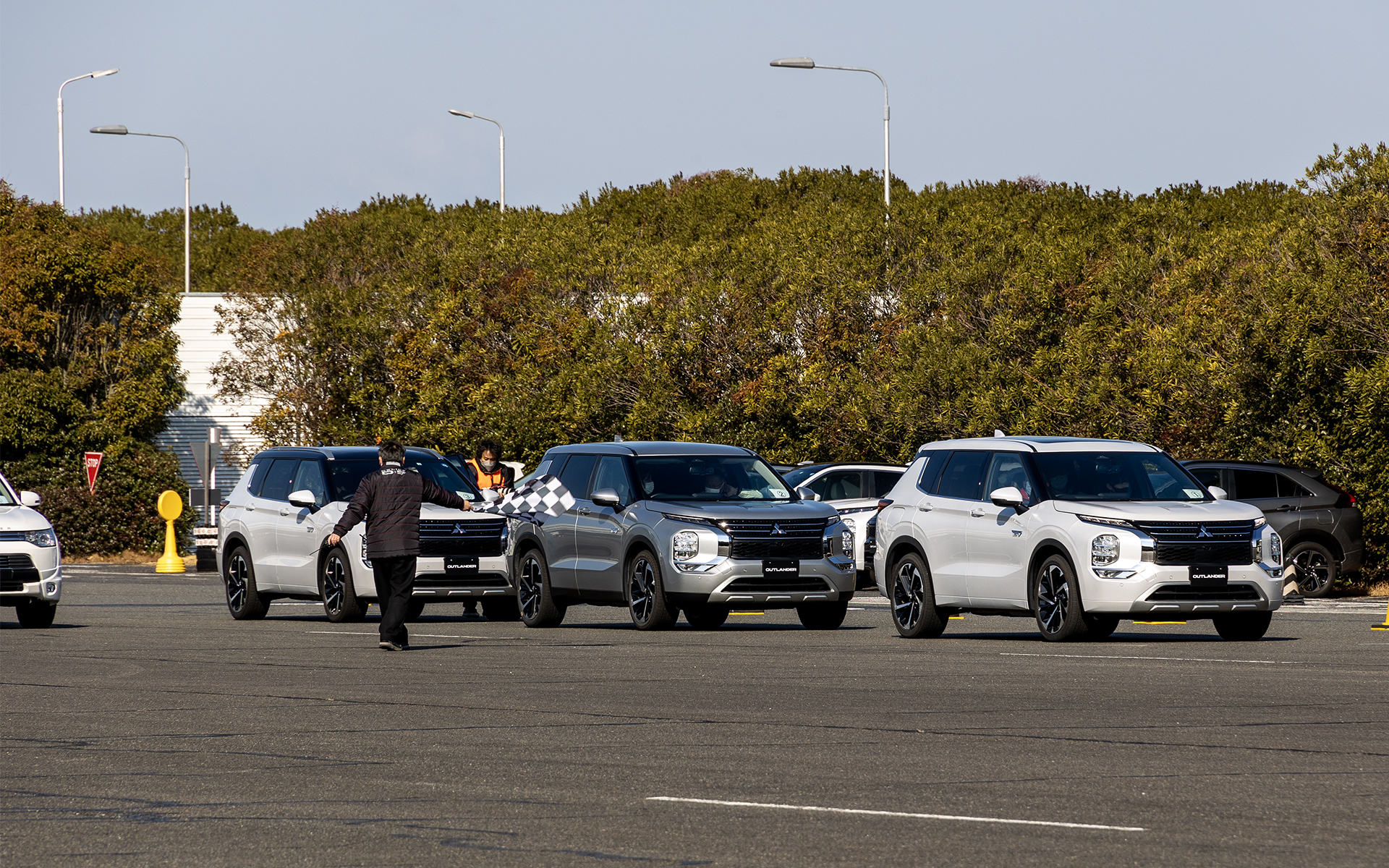 岡崎製作所内のテストコースで行なわれた体感試乗会