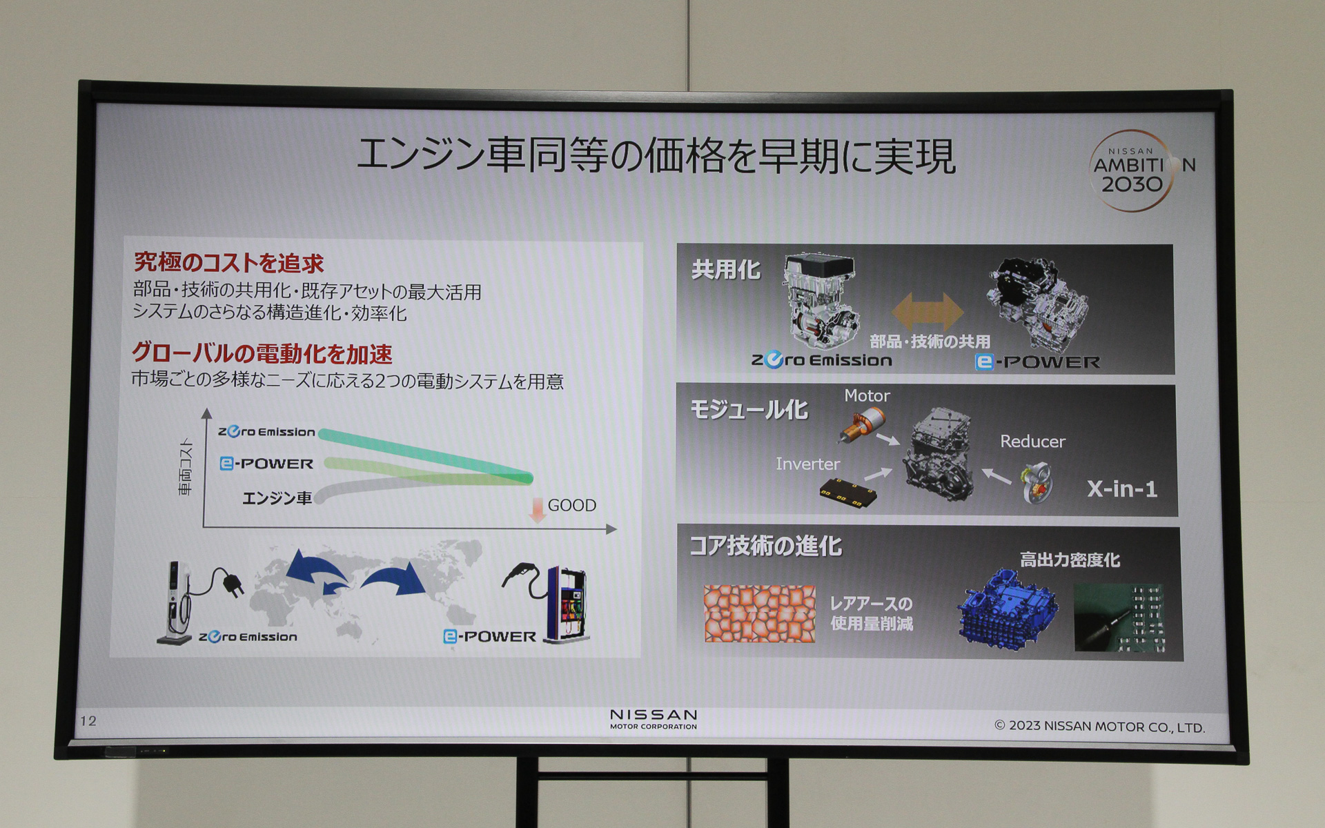 エンジン車同等の価格を早期に実現することを目指す