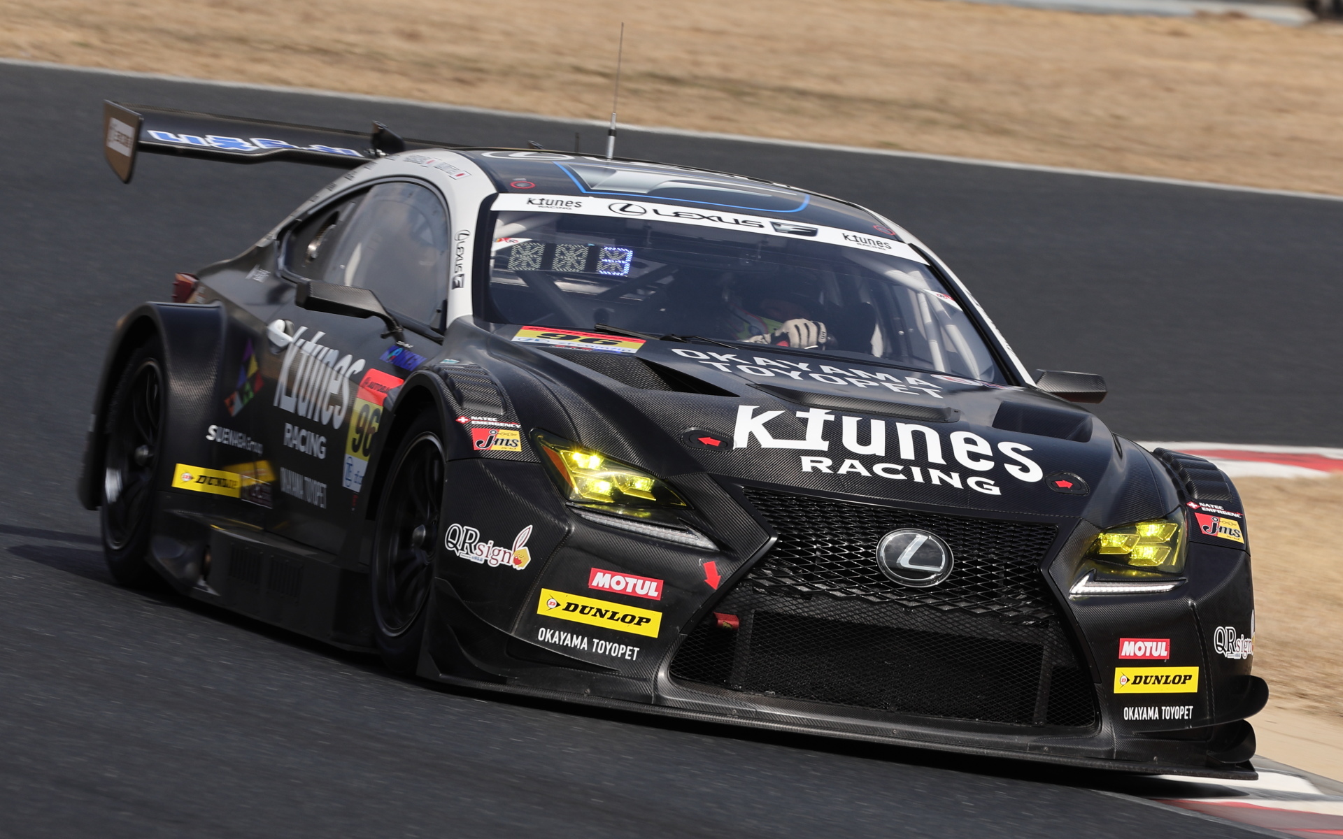 GT300の2日目トップは96号車 K-tunes RC F GT3（新田守男/高木真一）。午前も午後も96号車がトップタイムを記録した