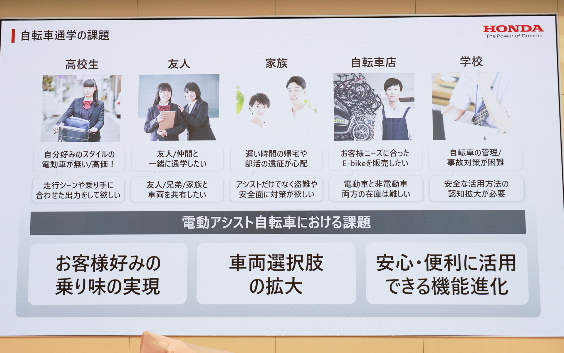 電動アシスト自転車における課題