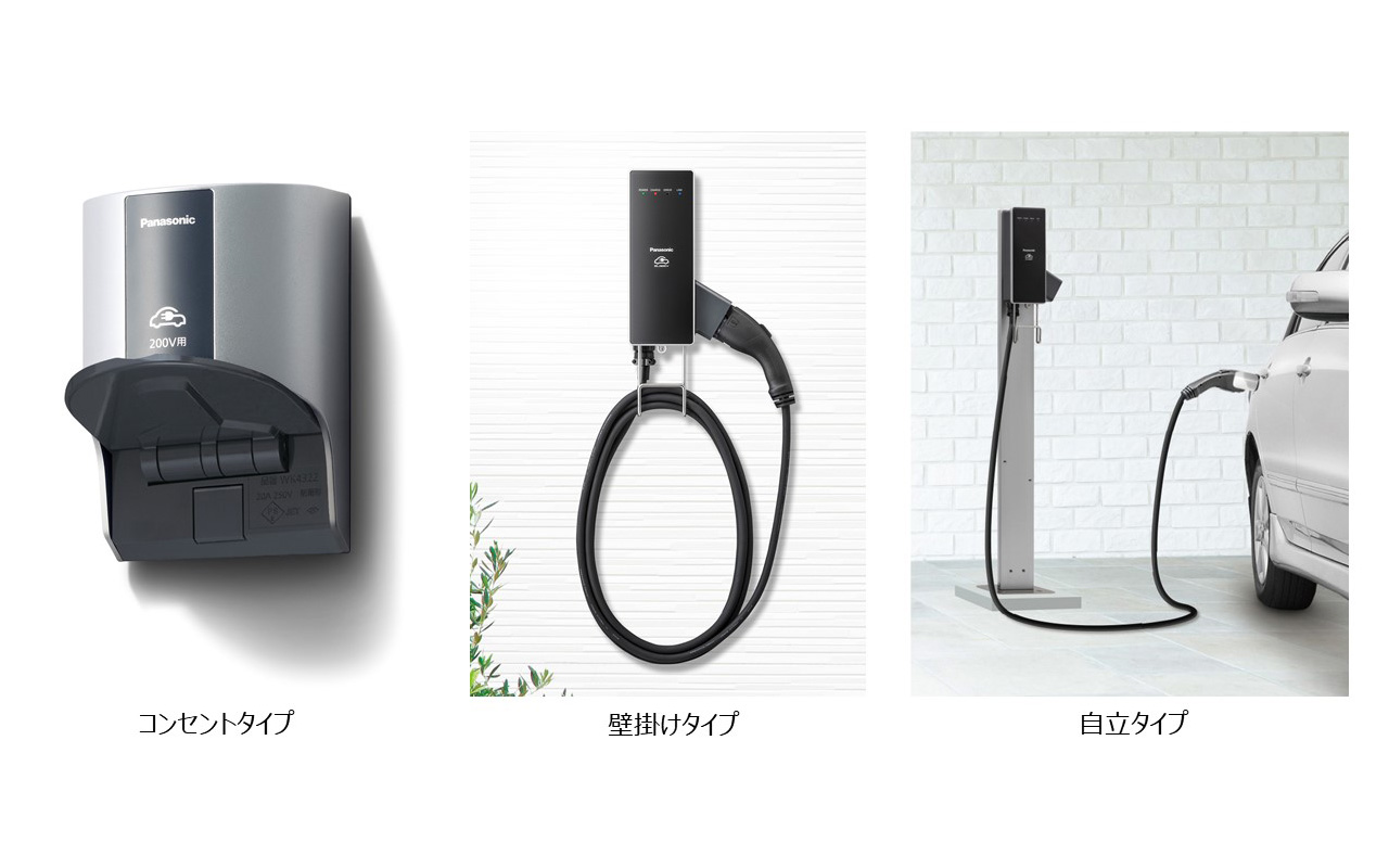 取り扱う家庭用EV充電器ラインアップ