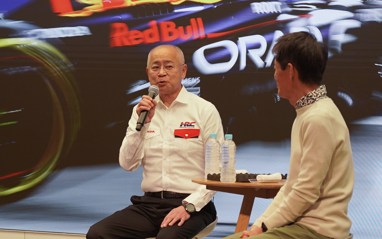 F1オーストラリアGPのパブリックビューイングで語るホンダの浅木泰昭氏