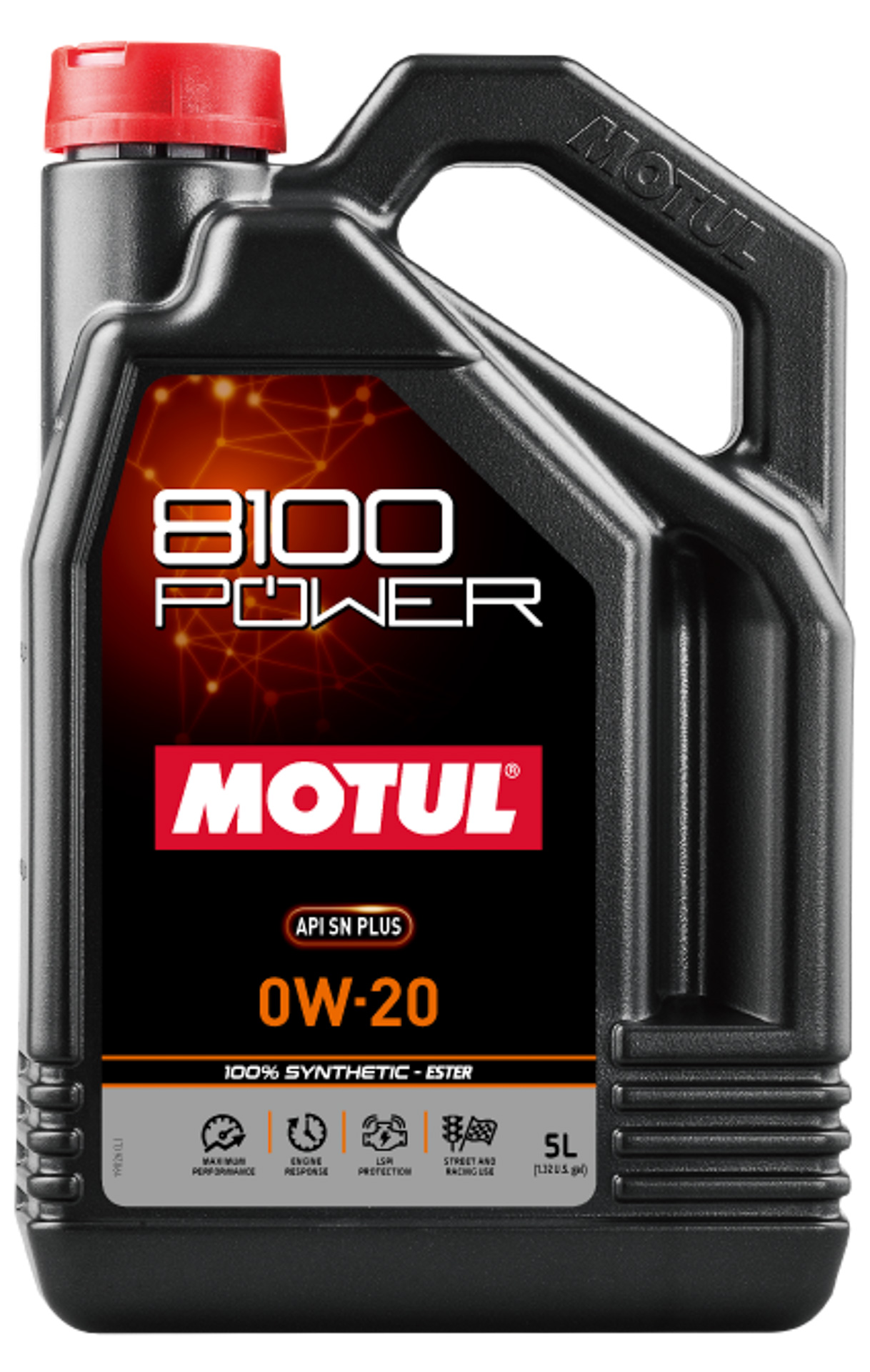 8100 POWER 0W-20/小排気量ターボ車両やハイブリッド車両に向け開発したエンジンオイル。API SN＋に求められる要件をカバー。優れた低摩擦特性によりエンジン効率を高め、高い省燃費性能を発揮