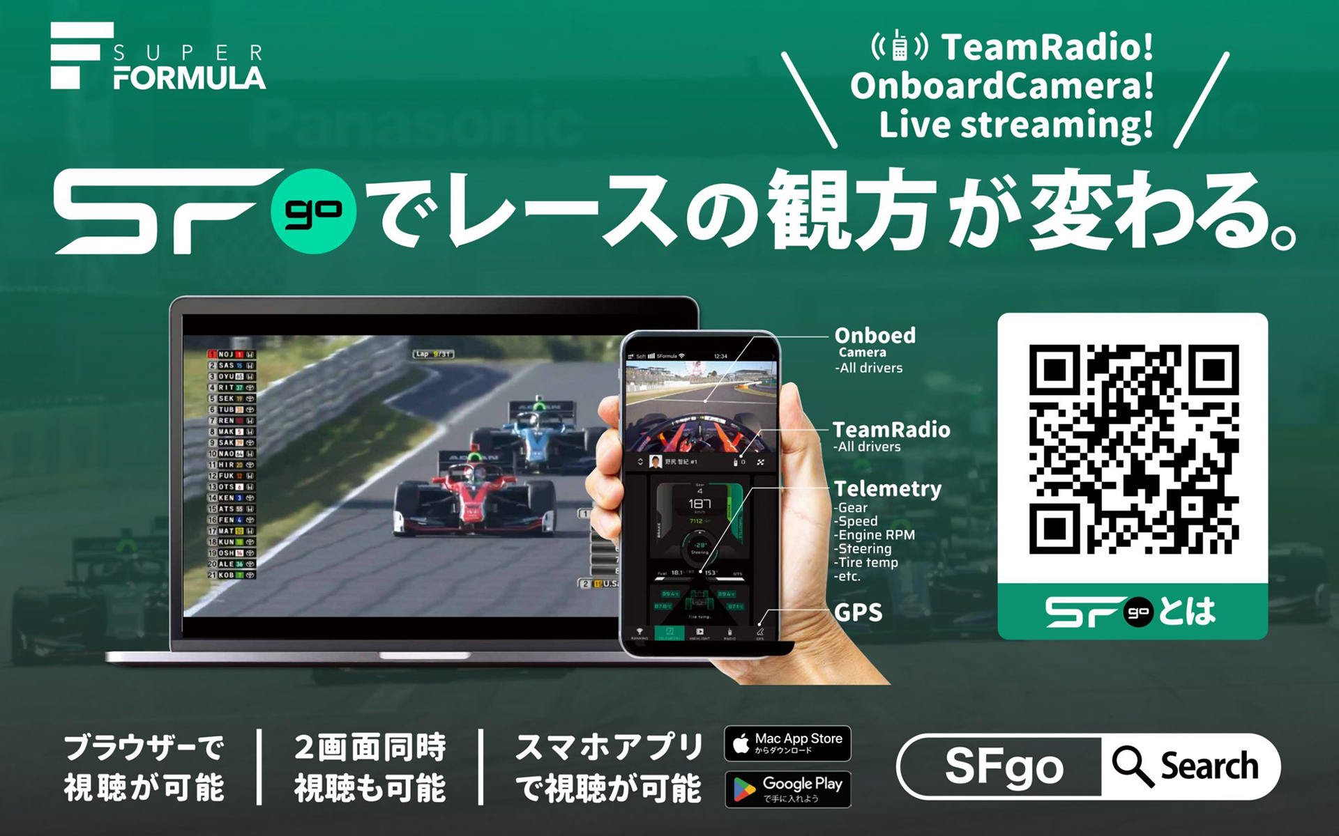スーパーフォーミュラの魅力を体感できる新デジタルプラットフォーム「SFgo」