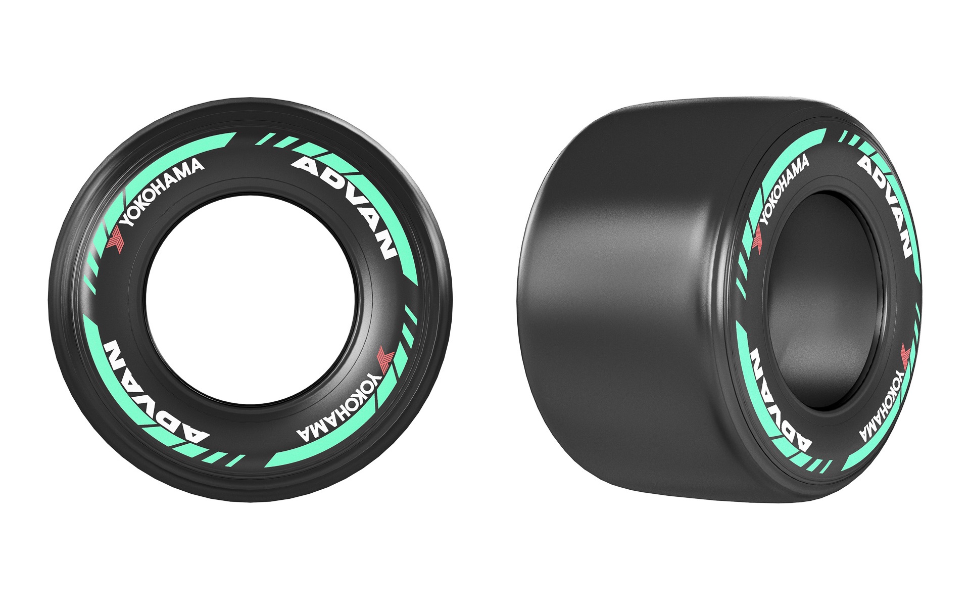 横浜ゴムが100％再エネ電力で生産し、今シーズンからスーパーフォーミュラに供給するタイヤのイメージ