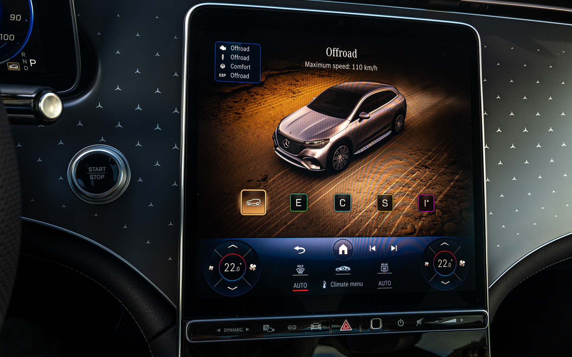 EQE SUVではOFF ROADモードも用意