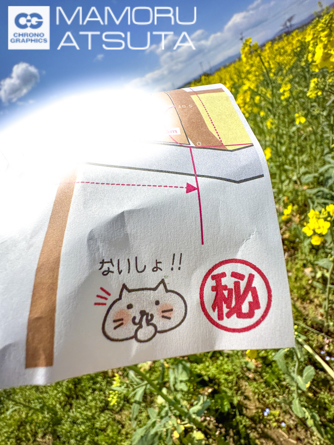 マル秘の迷路設計図！　でも、これをもらっても畑の中に入るとどこなんだか分からなくなってました