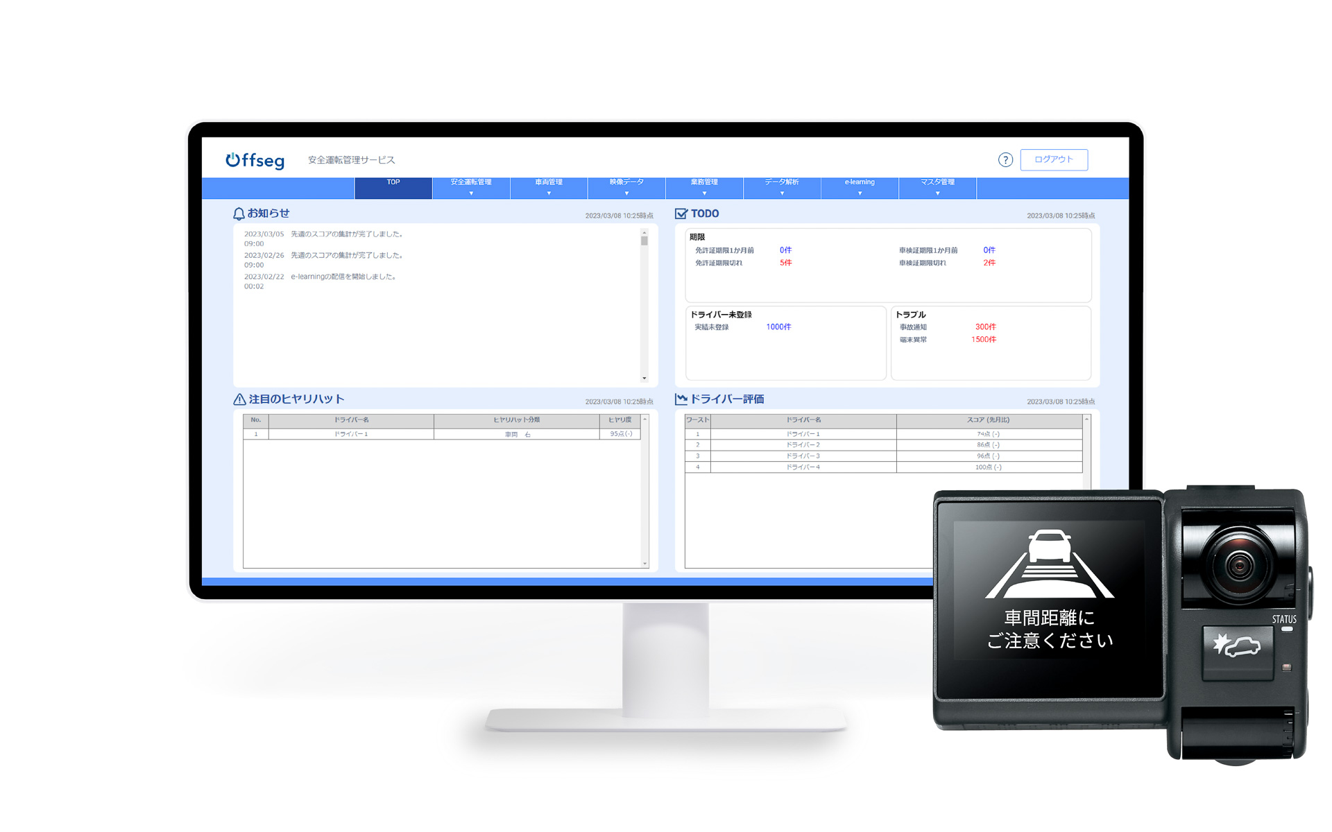 デンソーテンが法人向け安全運転管理テレマティクスサービス「オフセグ」を6月に発売する