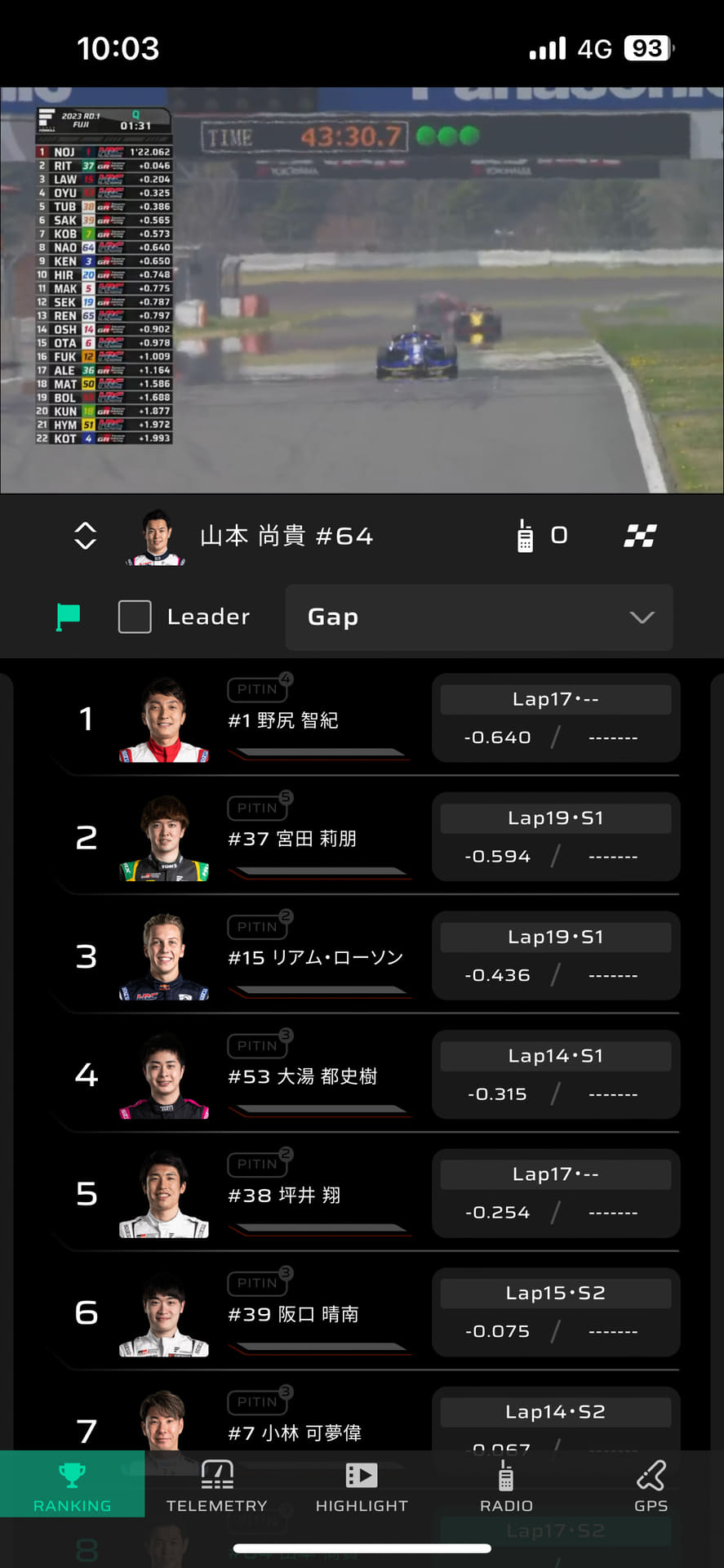 レース中継も見られる