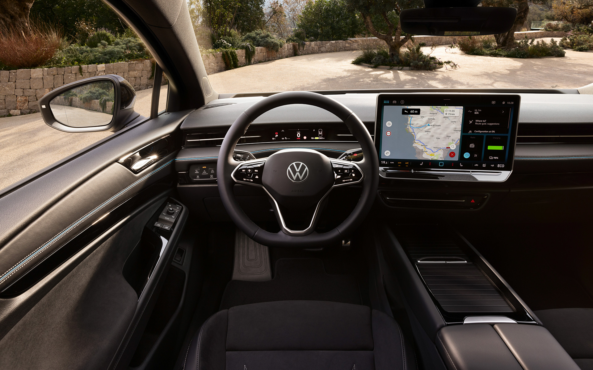 さまざまな上級装備が用意されるID.7のインテリア