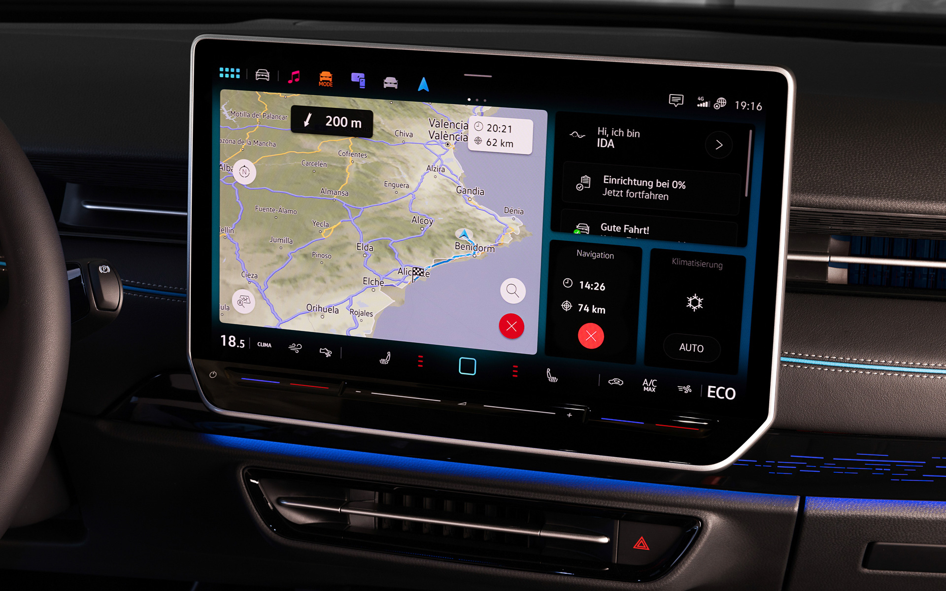 さまざまな上級装備が用意されるID.7のインテリア