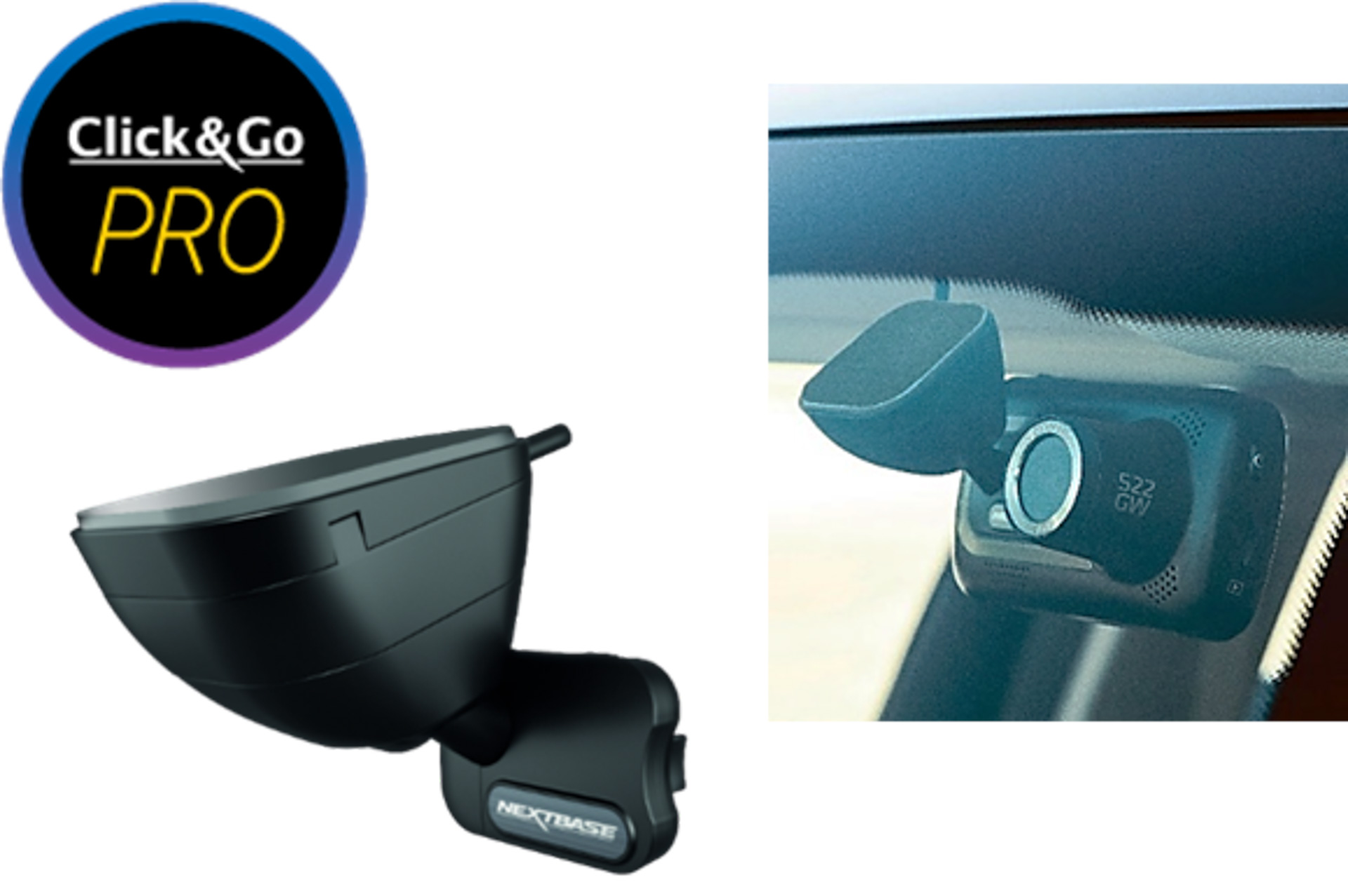 マグネット式マウントの「Click&Go」を採用して本体サイズを削減