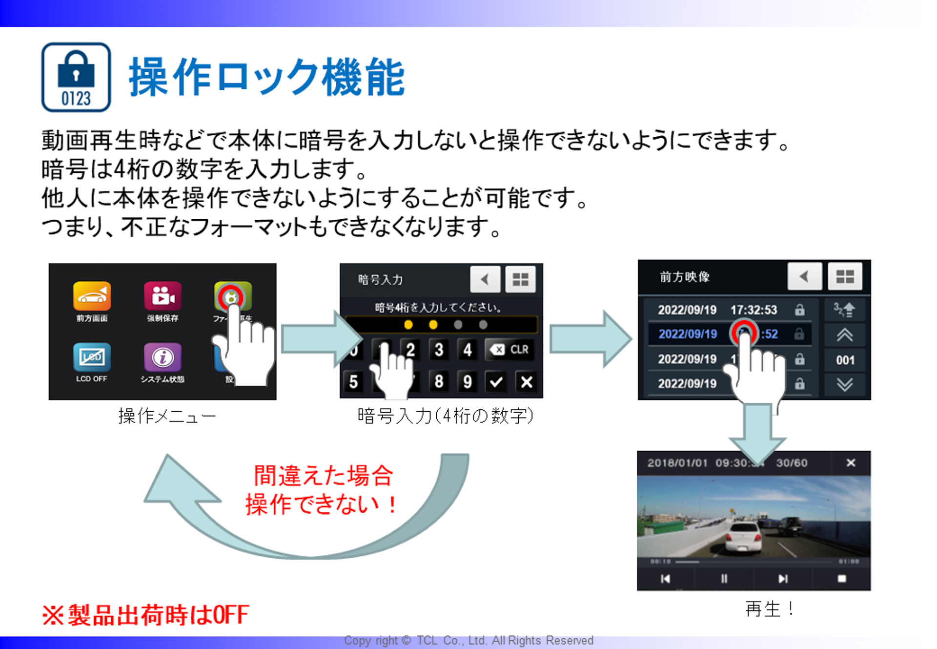 「操作ロック」機能