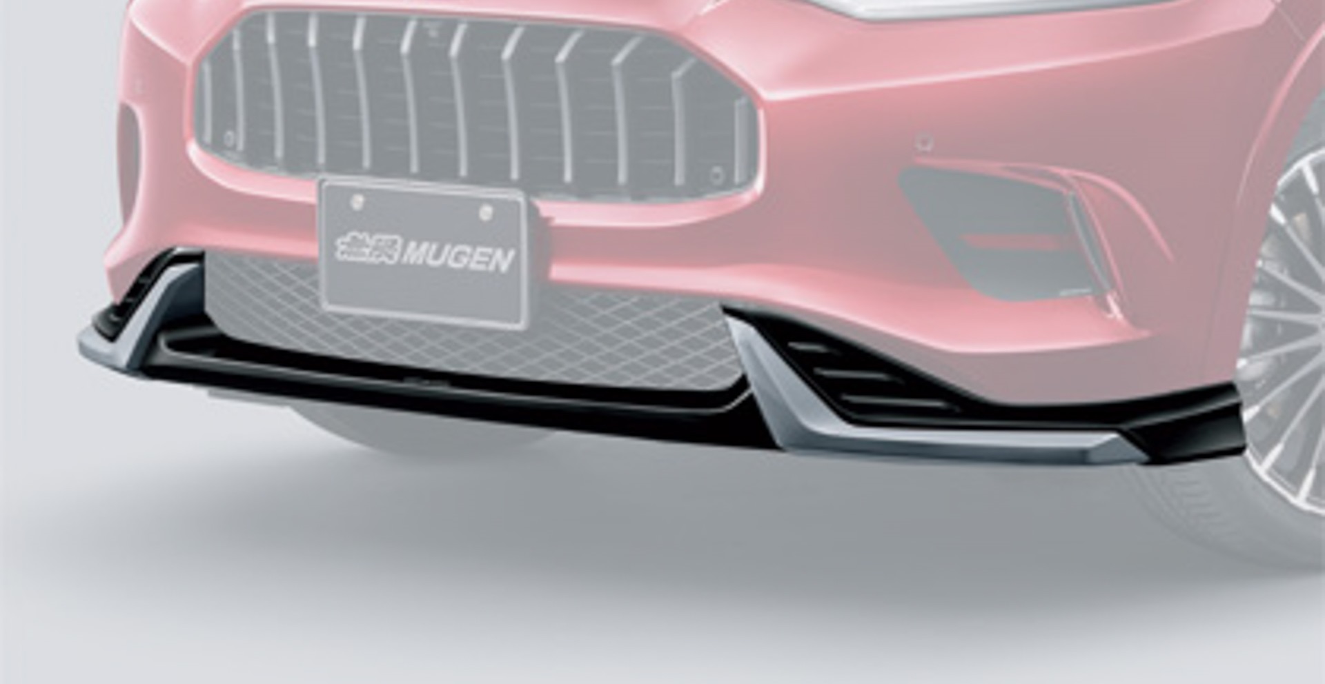 フロントマスクをより力強く表現する大型の「フロントアンダースポイラー」。ツヤのあるクリスタルブラック･パールをベースにアクセントとしてシルバーを配色することでSUVのダイナミックさと精悍さを両立。標準装備フロントバンパーより約25㎜ダウン。無限ロゴ入りで価格はクリスタルブラック・パールが9万3500円、未塗装が8万2500円