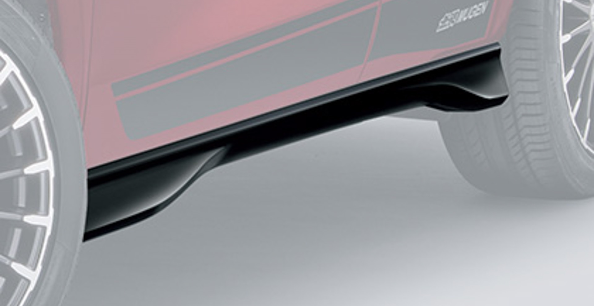 前後にボリュームを持たせる造形で力強さを表現した「サイドスポイラー」。標準サイドスポイラーを取り外して装着。標準サイドスポイラーより約45㎜ダウン。価格はクリスタルブラック・パールが9万9000円、未塗装が8万8000円