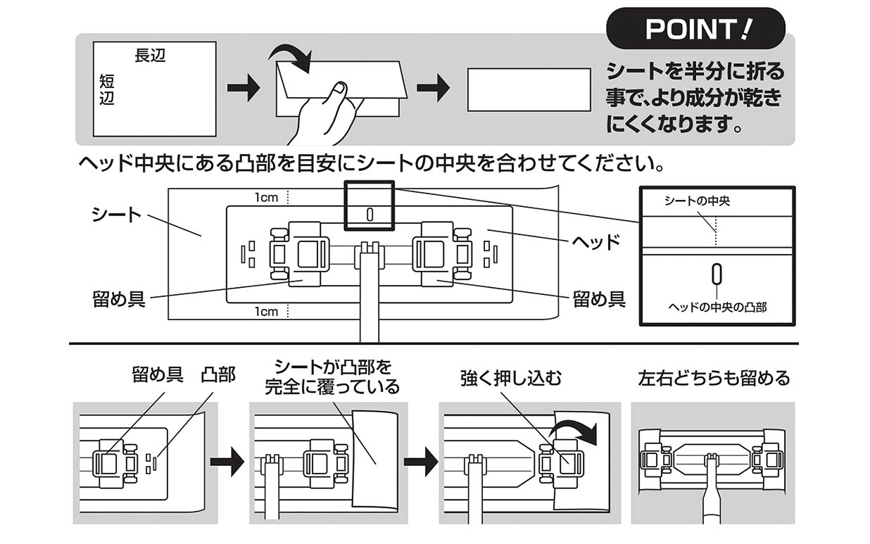 ウェットシートの固定方法