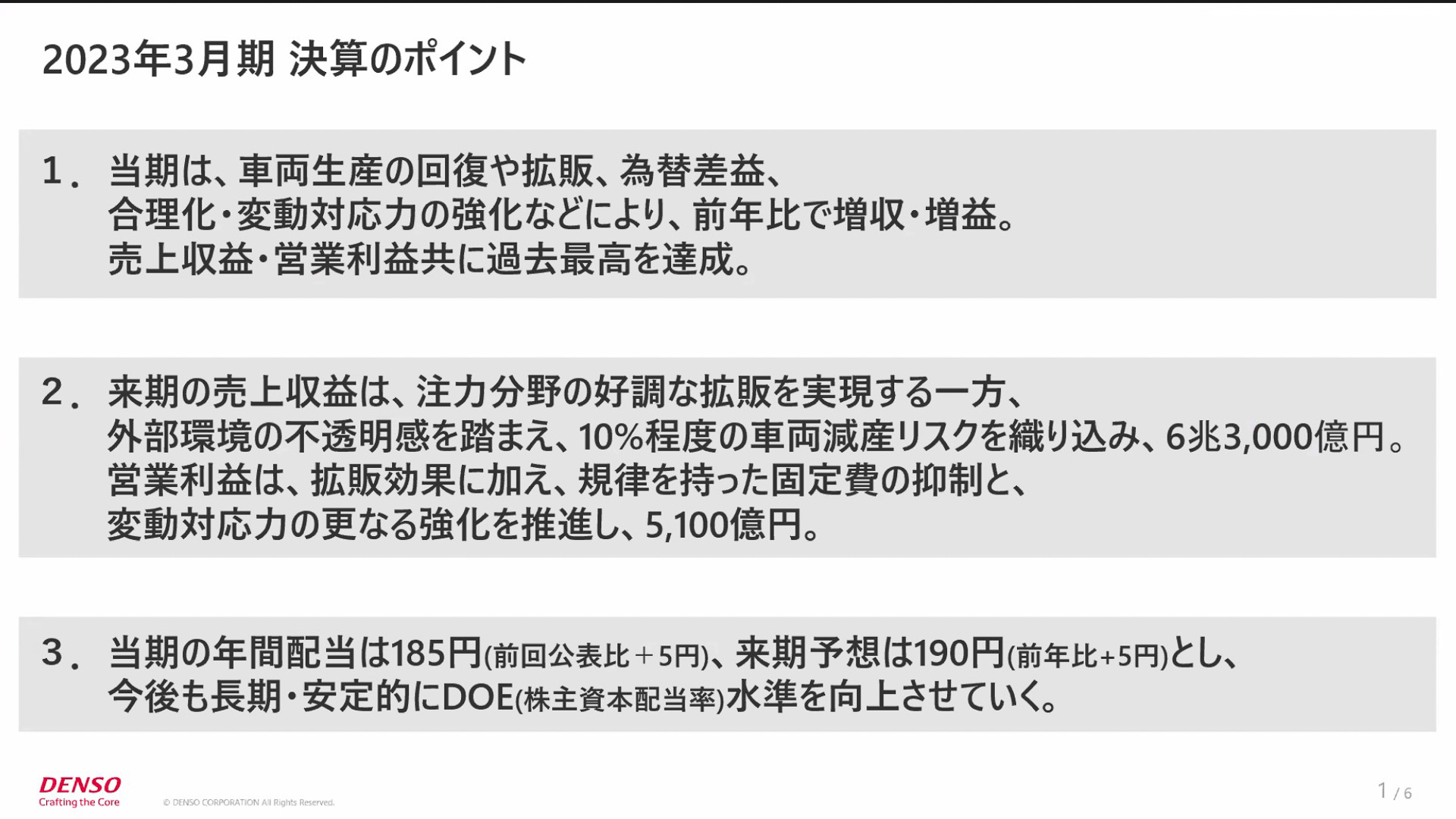 決算のポイント