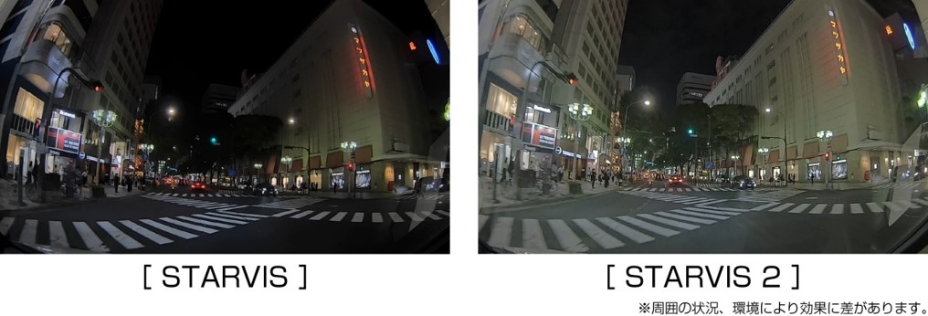 STARVIS 2により低照度性能が向上撮影できる明暗差の範囲が拡大した