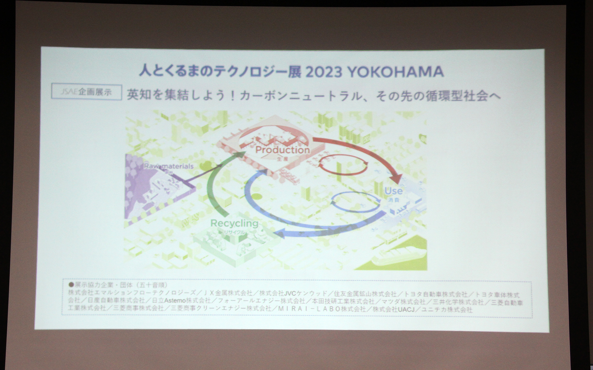主催者企画テーマは横浜・名古屋共通で「英知を集結しよう！カーボンニュートラル、その先の循環型社会へ」