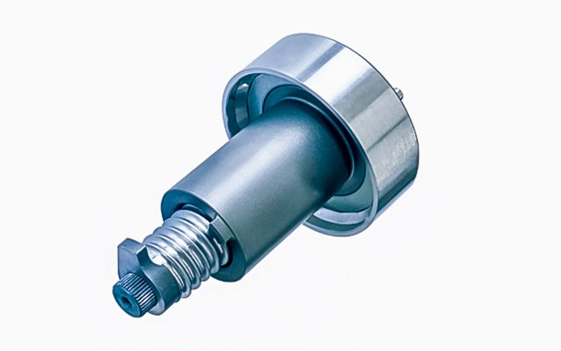 電動油圧ブレーキ用ボールねじは、タッチパネルを使った体験型で展示する