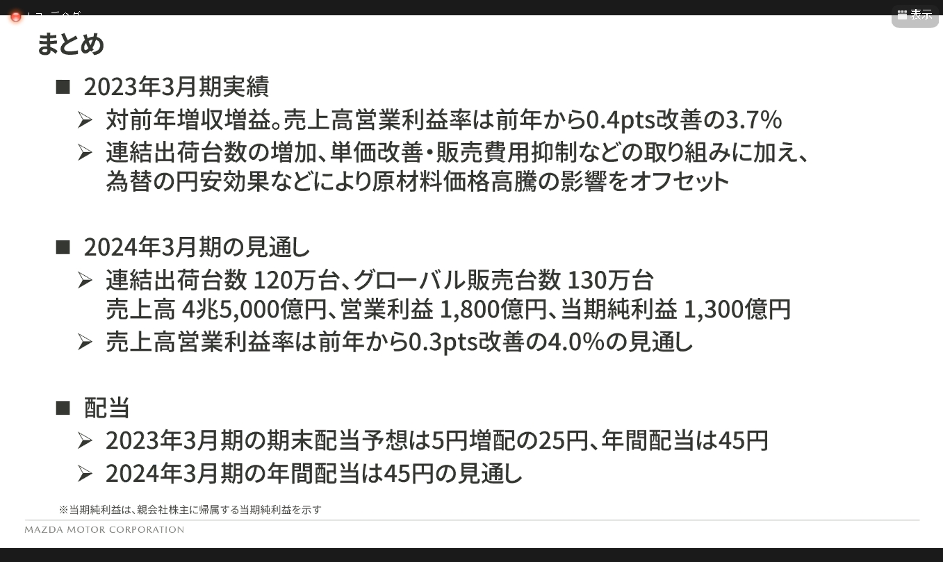 決算説明のまとめ