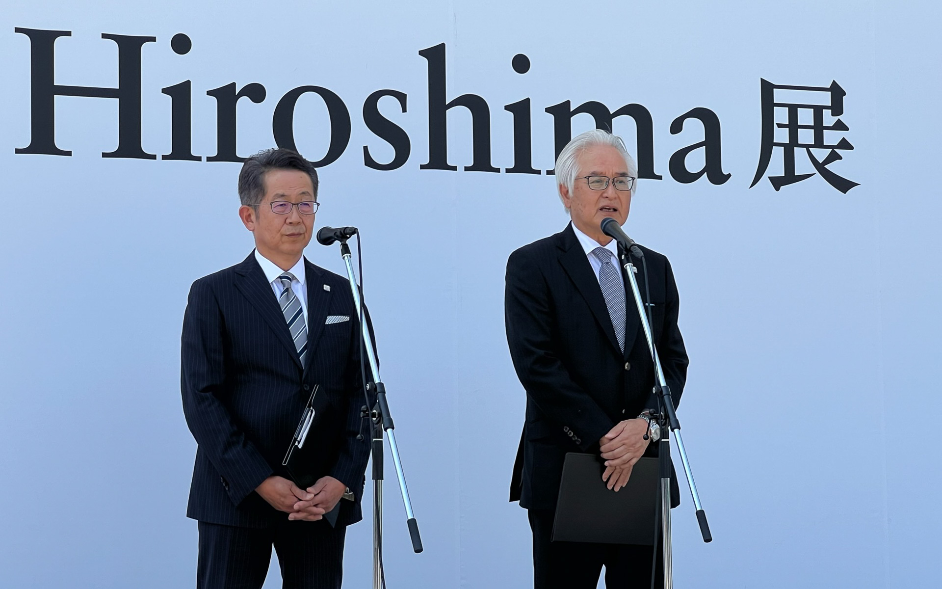 Pride of Hiroshima展実行委員長 池田晃治氏（右）とPride of Hiroshima展実行副委員長 菖蒲田清孝氏（左）