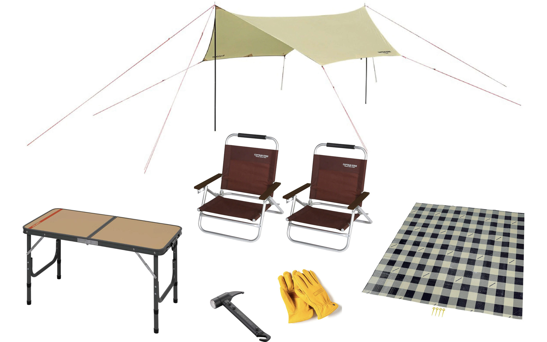 レンタルしたラングラーに積載されているレンタル品（イメージ）